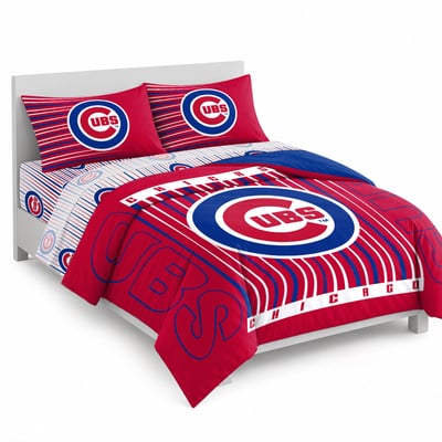 Logo Brands Chicago Cubs Momentum Bed In A Bag - Queen