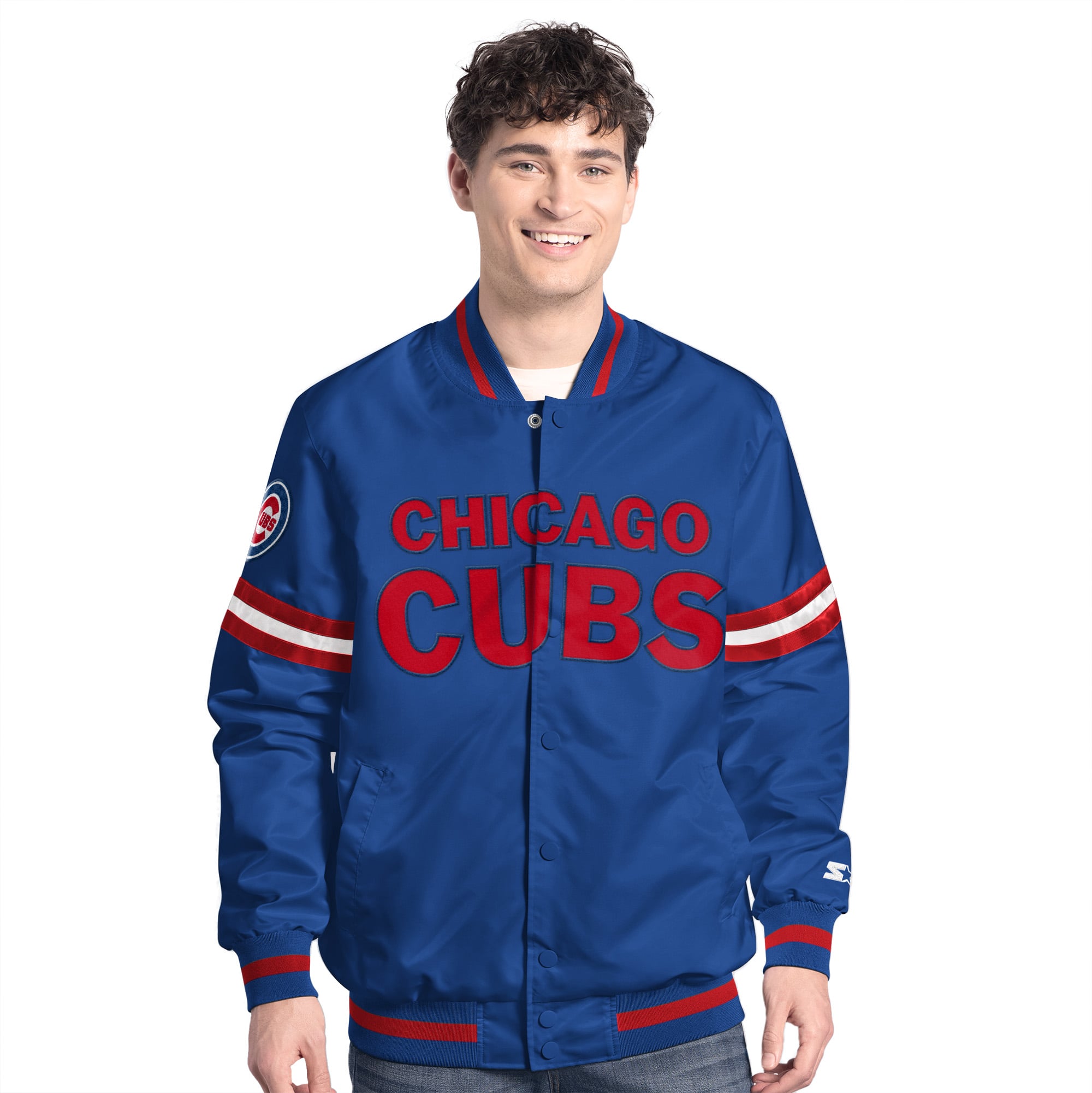 Men's Chicago Cubs Starter Royal Scout Full-Snap Varsity Jacket