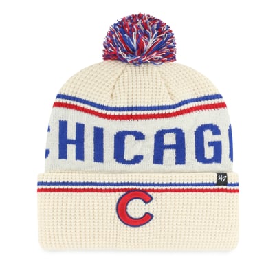 Chicago Cubs '47 Quattrle Cuffed Knit Hat with Pom - Natural