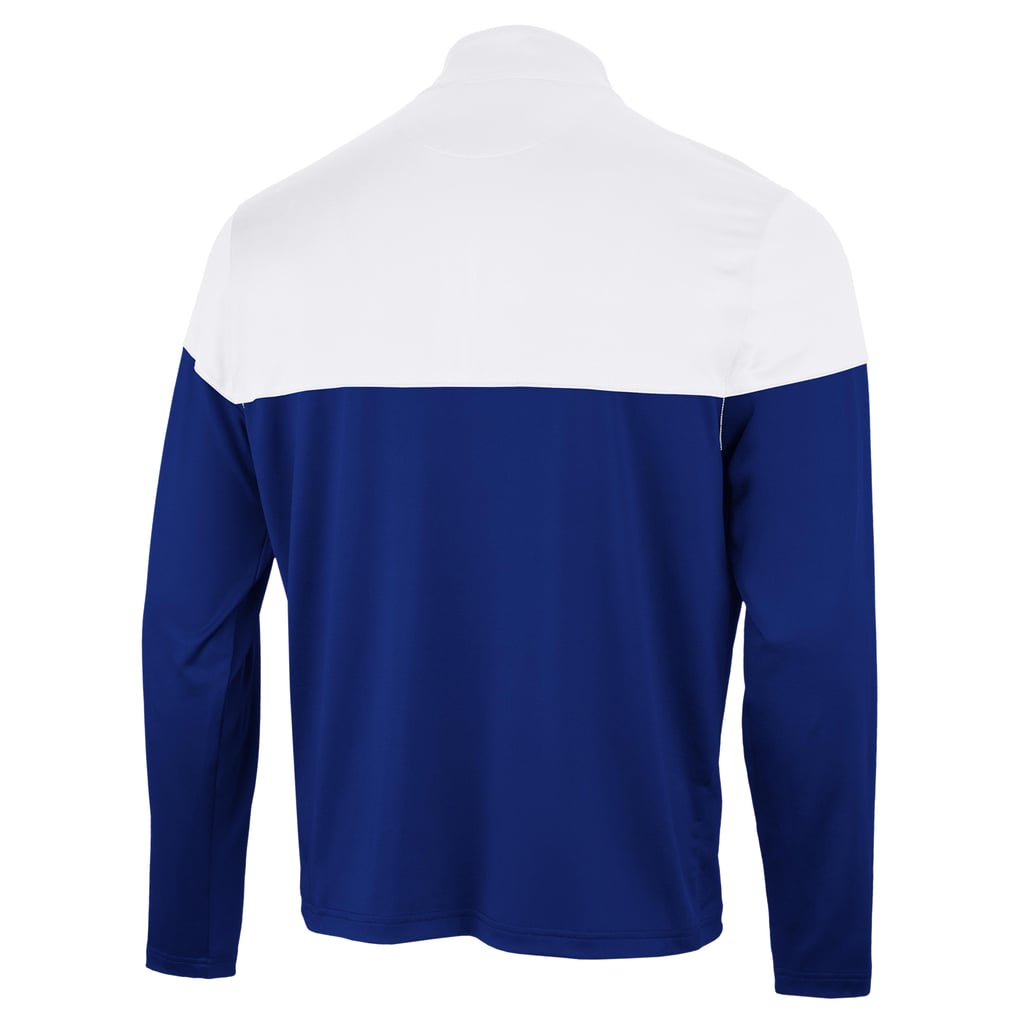 Chicago Cubs Antigua Hinder Quarter-Zip Pullover - Royal/White