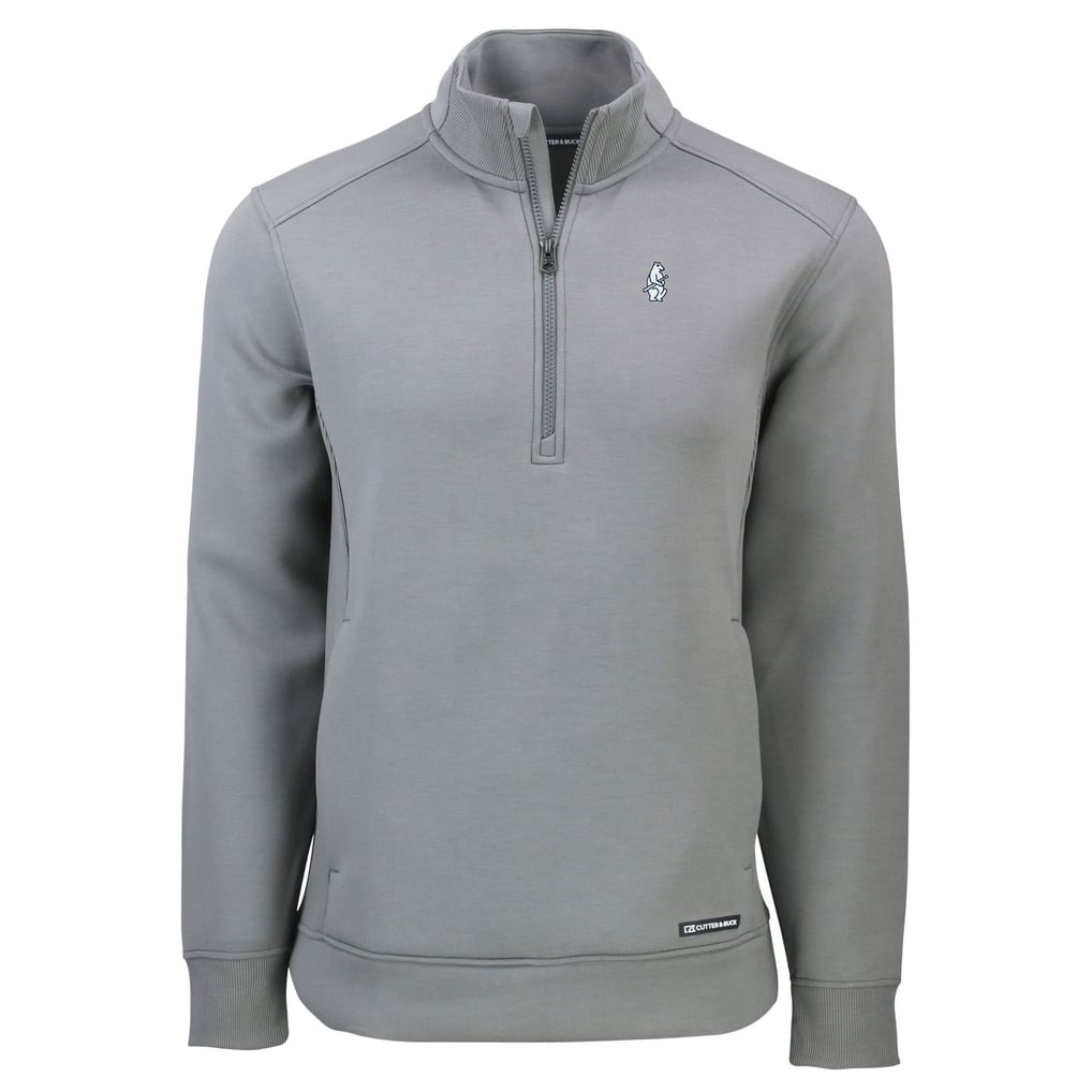  Chicago Cubs Cutter & Buck Cooperstown Collection Roam Eco Recycled Quarter-Zip Pullover - Gray