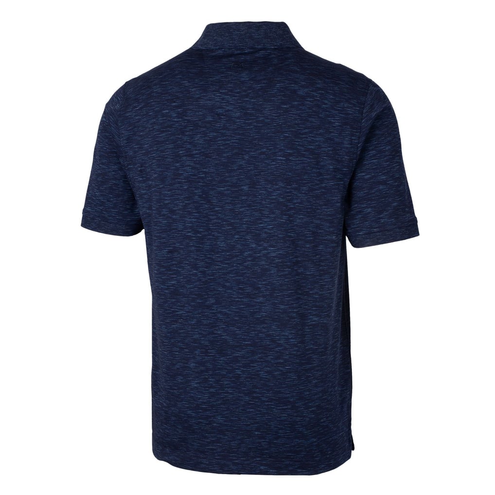 Chicago Cubs Cutter & Buck Advantage Space Dye Tri-Blend Polo - Heathered Navy