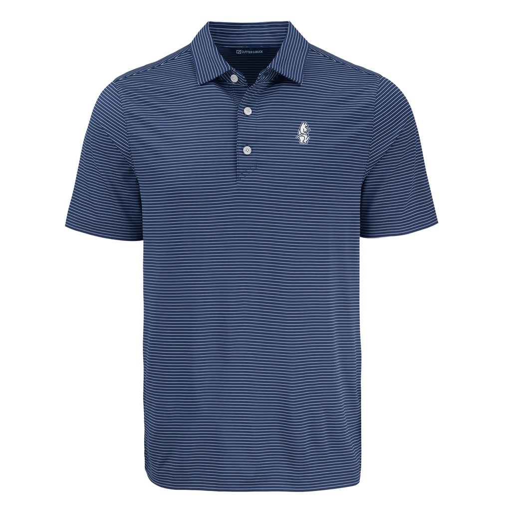 Chicago Cubs Cutter & Buck Forge Eco Fine Line Stripe Polo - Navy