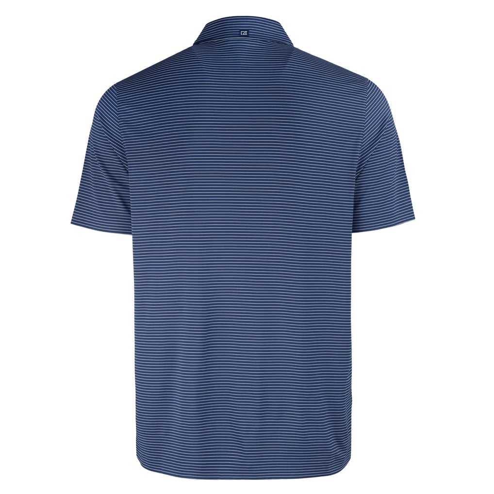 Chicago Cubs Cutter & Buck Forge Eco Fine Line Stripe Polo - Navy