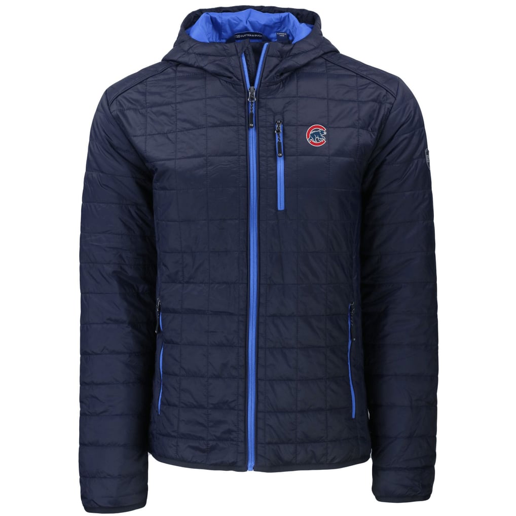  Chicago Cubs Cutter & Buck Rainier Primaloft Eco Full-Zip Hooded Jacket - Navy