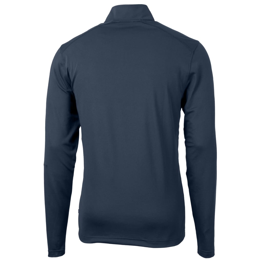  Chicago Cubs Cutter & Buck Virtue Eco Pique Recycled Quarter-Zip Pullover Top - Navy