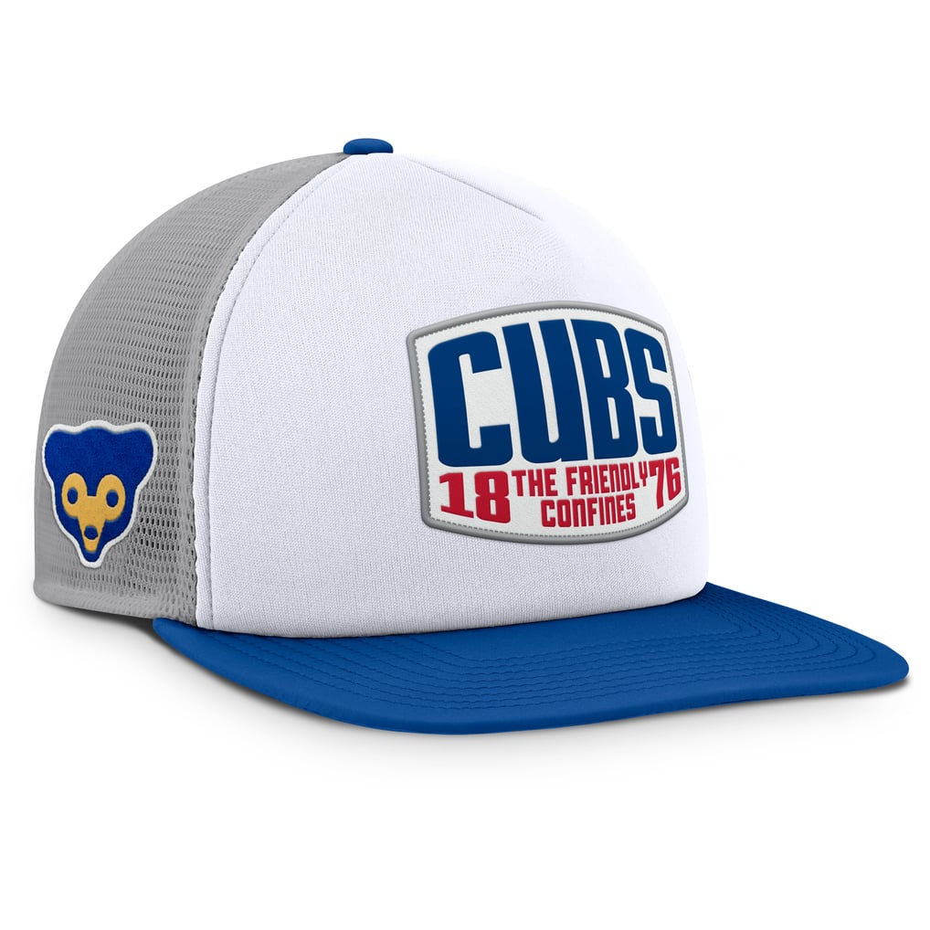 Chicago Cubs Fanatics Cranked Foam Front Patch Trucker Adjustable Hat - Gray/White