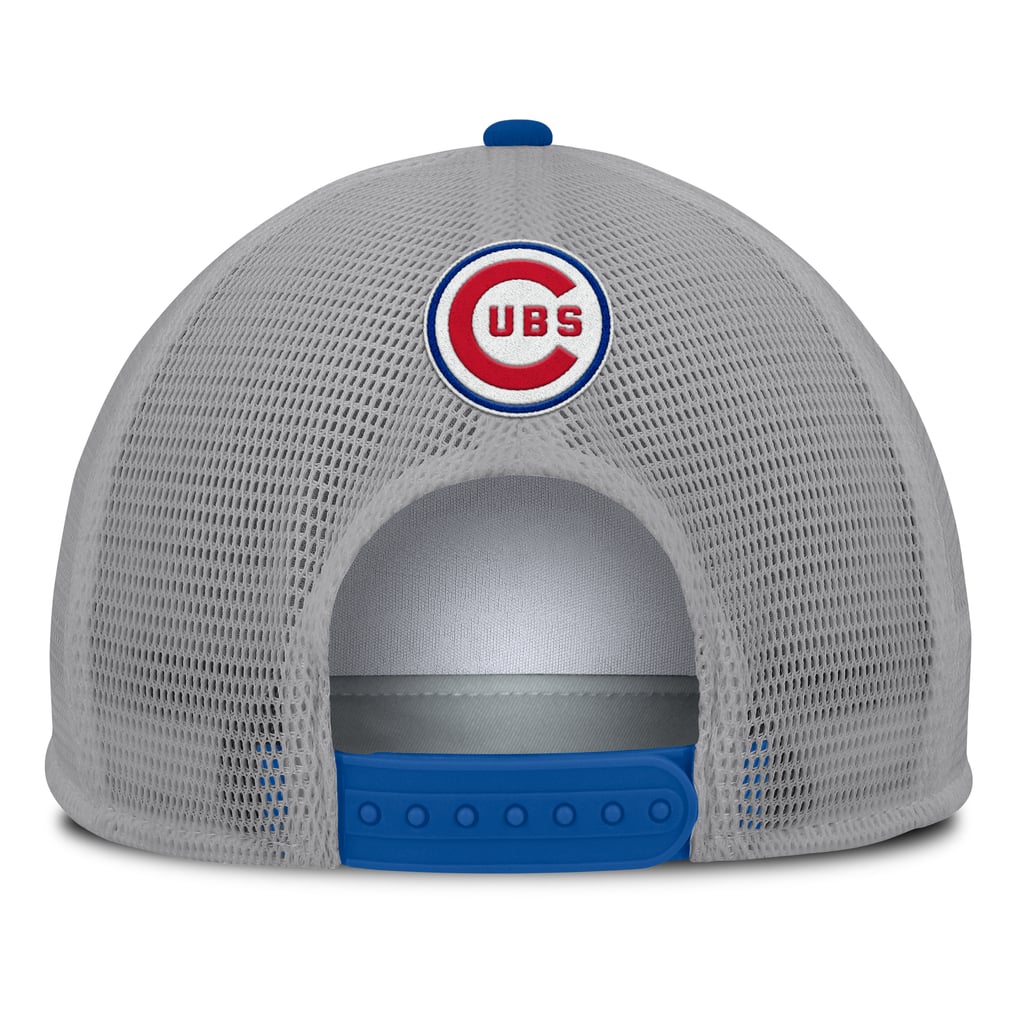 Chicago Cubs Fanatics Cranked Foam Front Patch Trucker Adjustable Hat - Gray/White