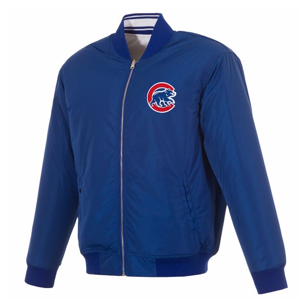 Chicago Cubs JH Design Full-Zip Reversible Flight Jacket - Royal