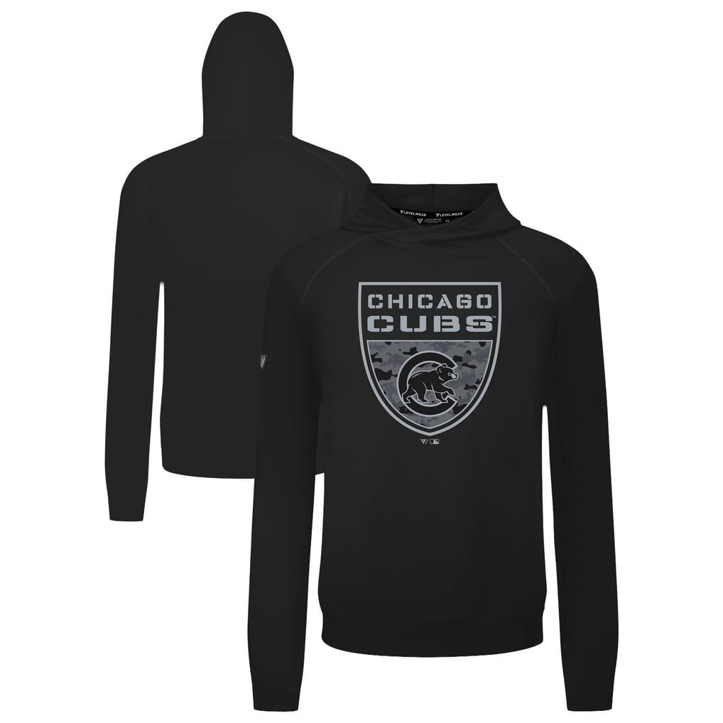  Chicago Cubs Levelwear Mandate Buckler Tri-Blend Pullover Hoodie - Black