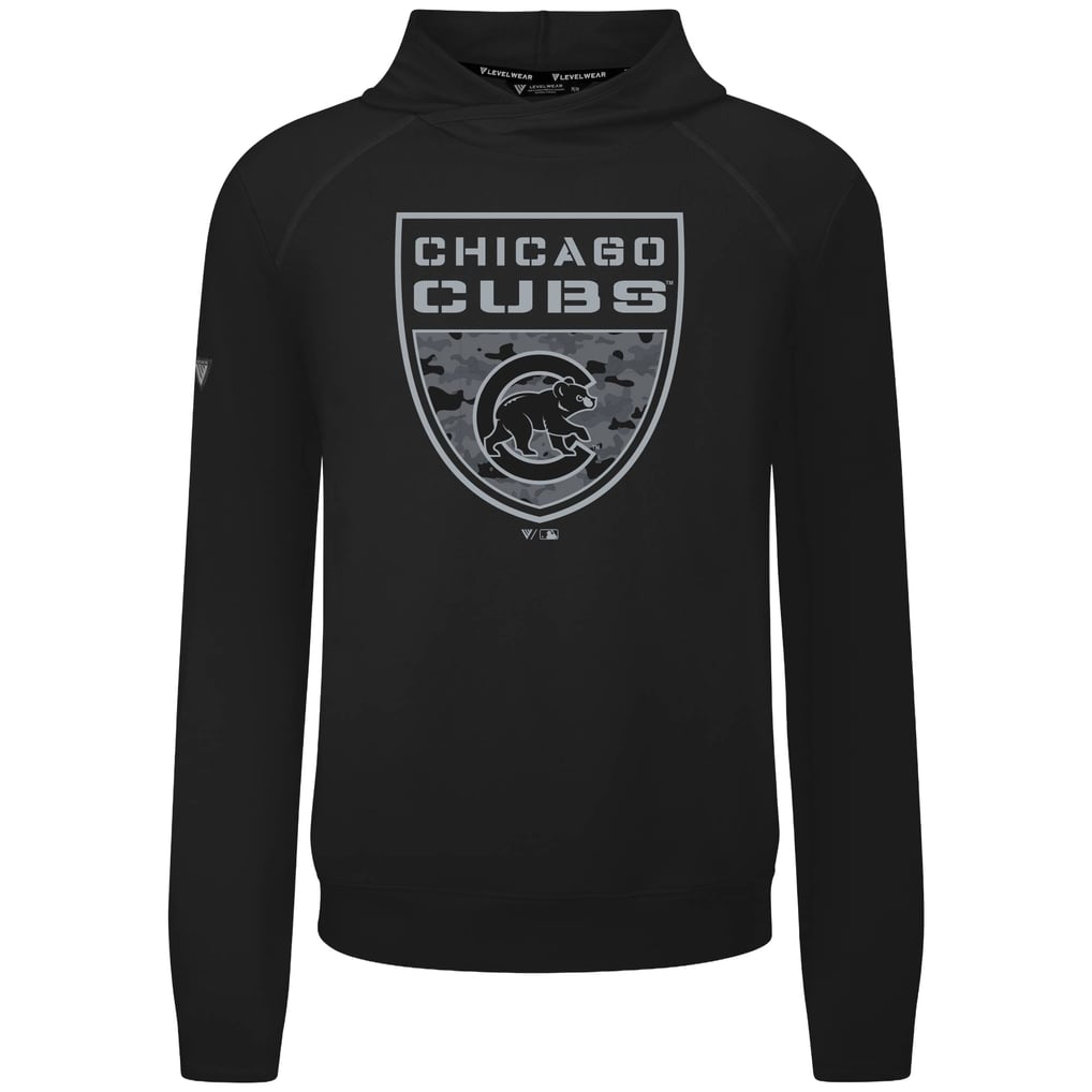  Chicago Cubs Levelwear Mandate Buckler Tri-Blend Pullover Hoodie - Black