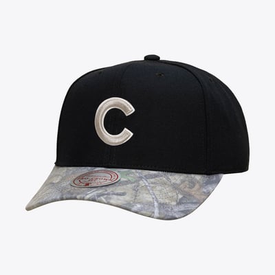  Chicago Cubs Mitchell & Ness Midnight Timber Pro Snapback Hat - Black
