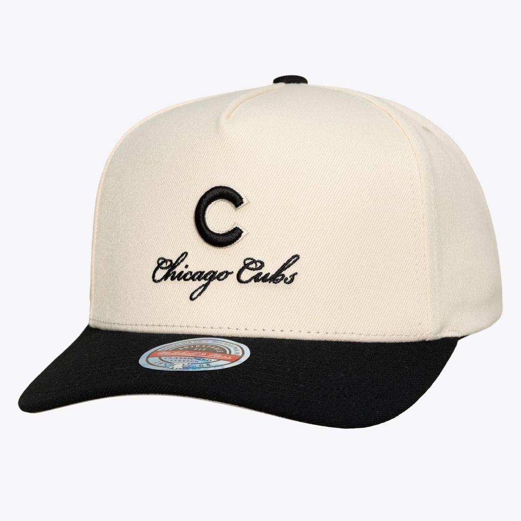 Men's Chicago Cubs Mitchell & Ness Cream/Black Flawless Stretch-Snap Hat