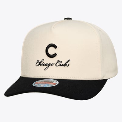  Chicago Cubs Mitchell & Ness Flawless Stretch-Snap Hat - Cream/Black