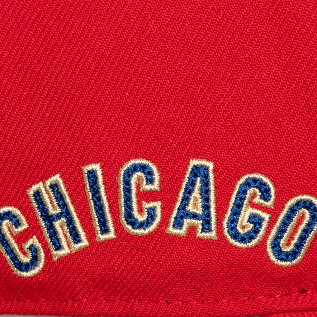  Chicago Cubs Mitchell & Ness Secondary Pop Pro Snapback Hat - Red