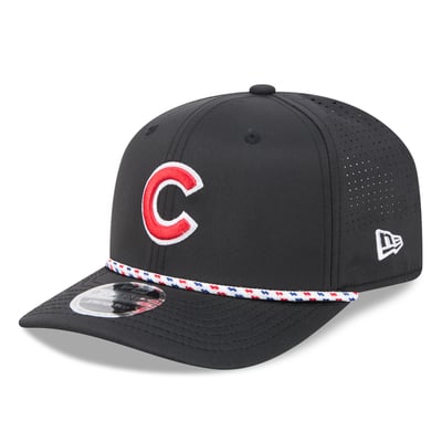  Chicago Cubs New Era Vented 9SEVENTY Rope Adjustable Hat - Black