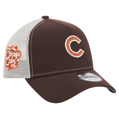 Chicago Cubs New Era Pumpkin Spice A-Frame 9FORTY Adjustable Trucker Hat - Brown