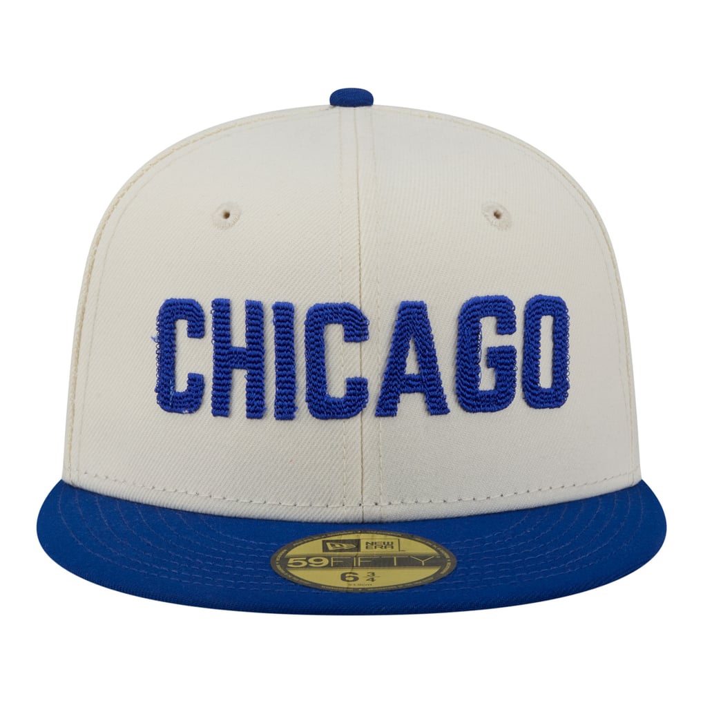  Chicago Cubs New Era Two-Tone Stitch 59FIFTY Fitted Hat - Cream