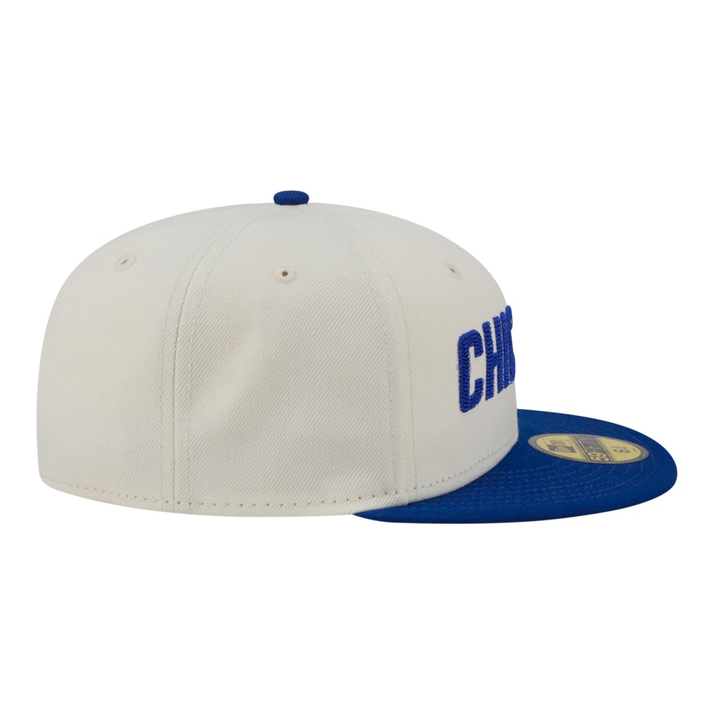  Chicago Cubs New Era Two-Tone Stitch 59FIFTY Fitted Hat - Cream