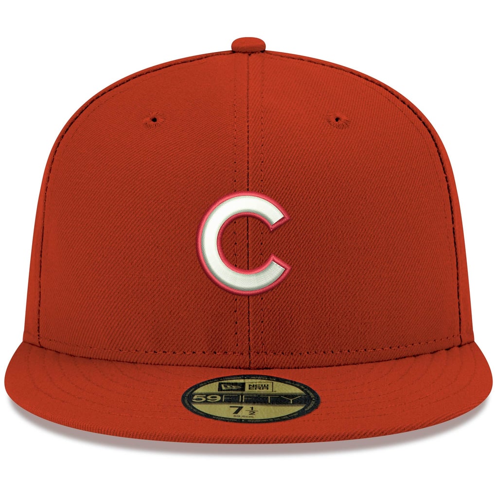 Chicago Cubs New Era White Logo 59FIFTY Fitted Hat - Red 