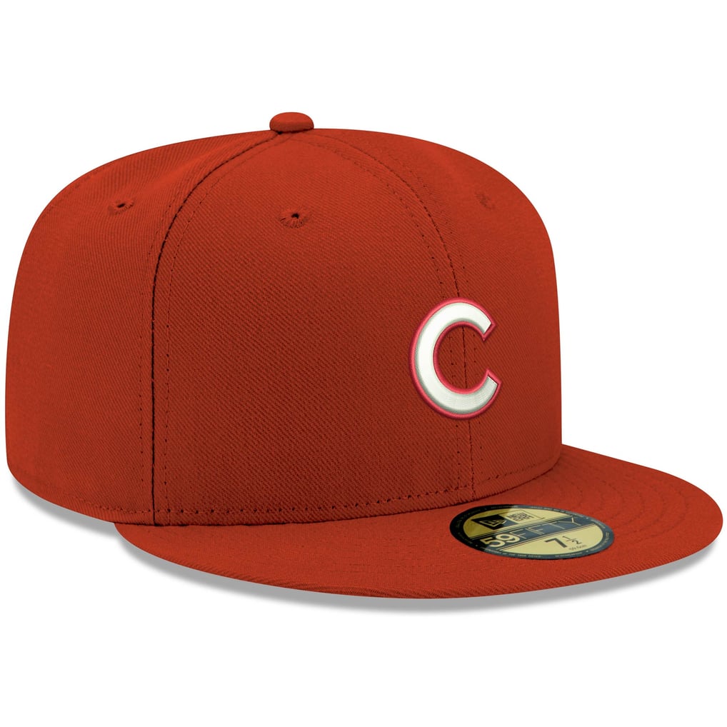 Chicago Cubs New Era White Logo 59FIFTY Fitted Hat - Red 