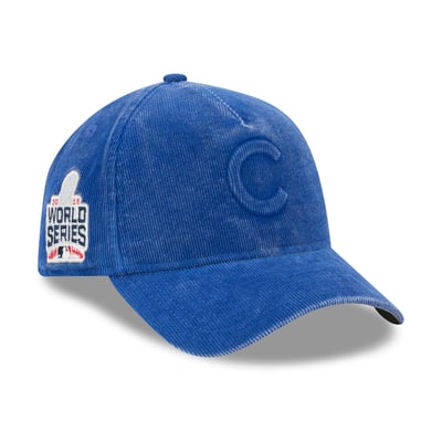  Chicago Cubs New Era 2016 World Series Side Patch Tonal Corduroy 9FORTY A-Frame Adjustable Hat - Royal