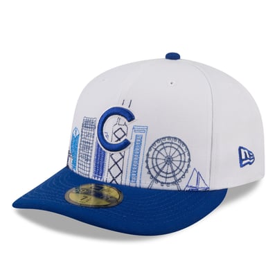 Chicago Cubs New Era City Skyline 59FIFTY Fitted Hat - White/Royal