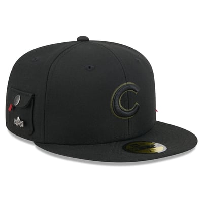 Chicago Cubs New Era x Alpha Industries 59FIFTY Fitted Hat - Black