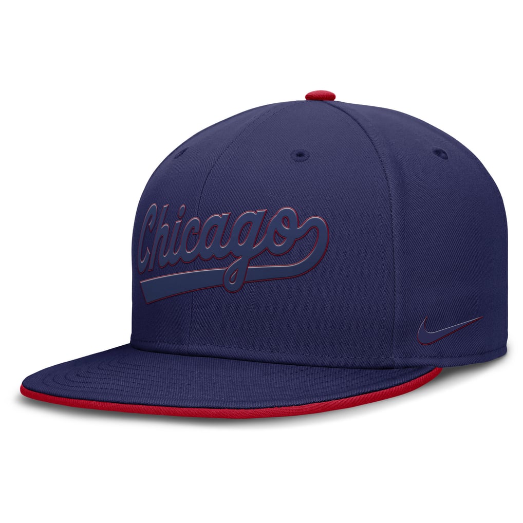 Chicago Cubs Nike Wordmark Dri-FIT Round Bill True Fitted Hat - Blue
