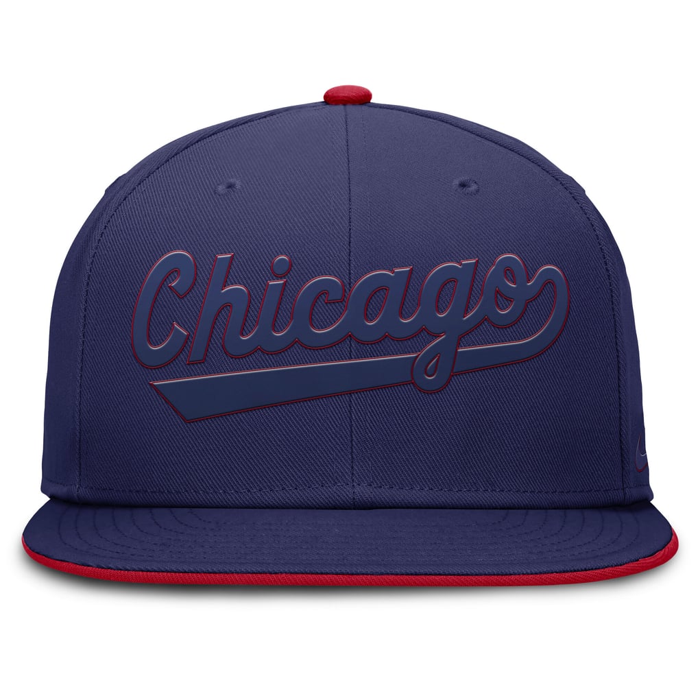 Chicago Cubs Nike Wordmark Dri-FIT Round Bill True Fitted Hat - Blue