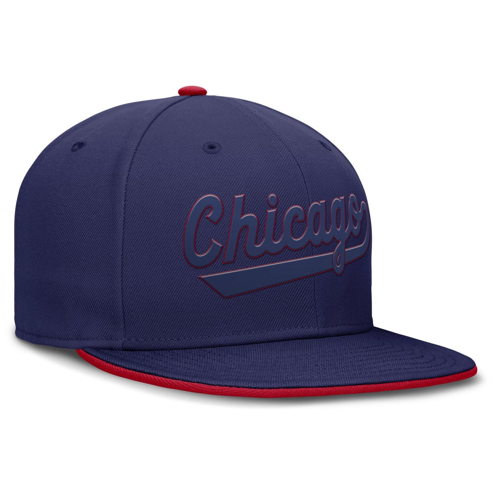 Chicago Cubs Nike Wordmark Dri-FIT Round Bill True Fitted Hat - Blue