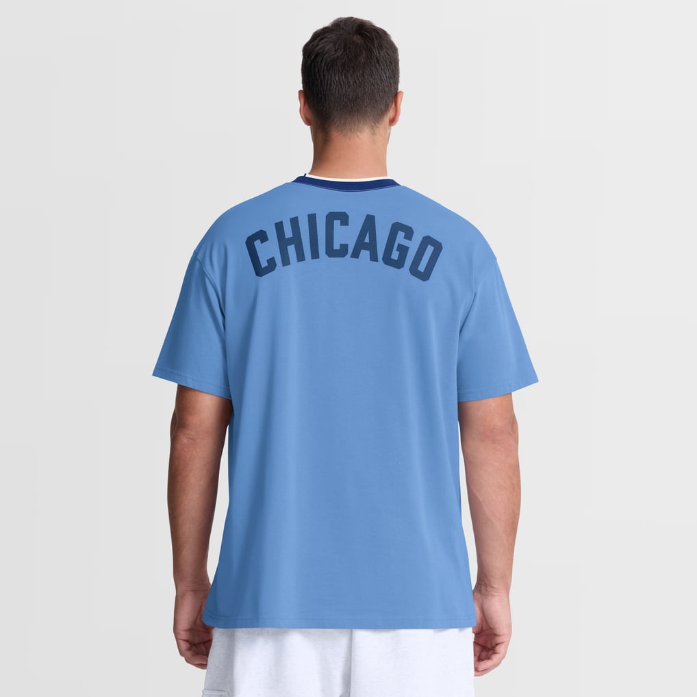 Chicago Cubs Nike Cooperstown Collection Ringer T-Shirt - Light Blue