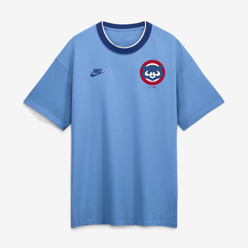Chicago Cubs Nike Cooperstown Collection Ringer T-Shirt - Light Blue