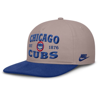 Chicago Cubs Nike Pro A-Frame Adjustable Hat - Light Brown/Royal