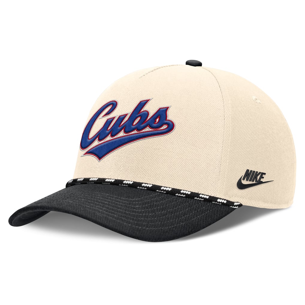 Chicago Cubs Nike Cooperstown Collection Rise Adjustable Hat - Natural/Black
