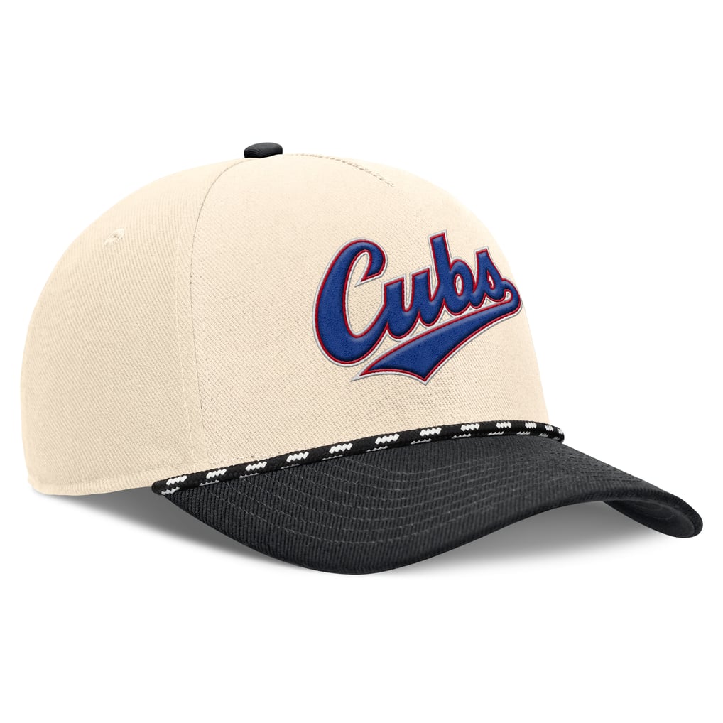 Chicago Cubs Nike Cooperstown Collection Rise Adjustable Hat - Natural/Black