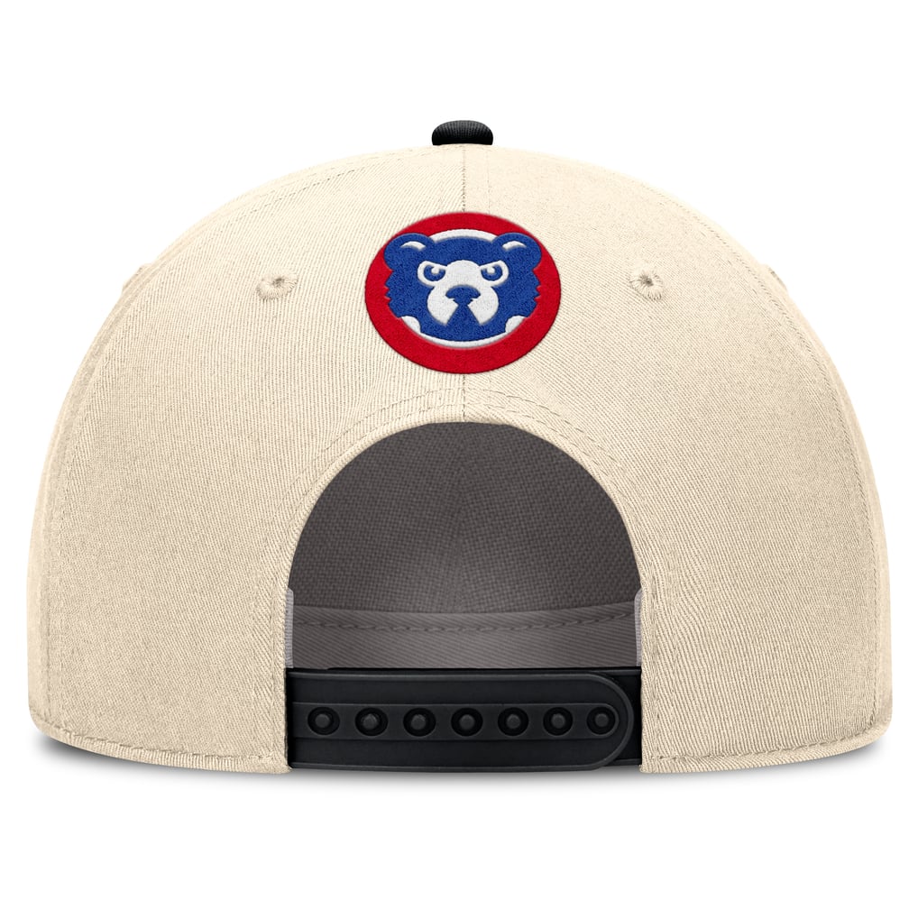 Chicago Cubs Nike Cooperstown Collection Rise Adjustable Hat - Natural/Black