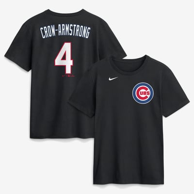 Pete Crow-Armstrong Chicago Cubs Nike Name & Number T-Shirt - Black