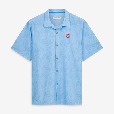 Chicago Cubs Tommy Bahama Saltwater Fronds IslandZone Button-Up Shirt - Light Blue