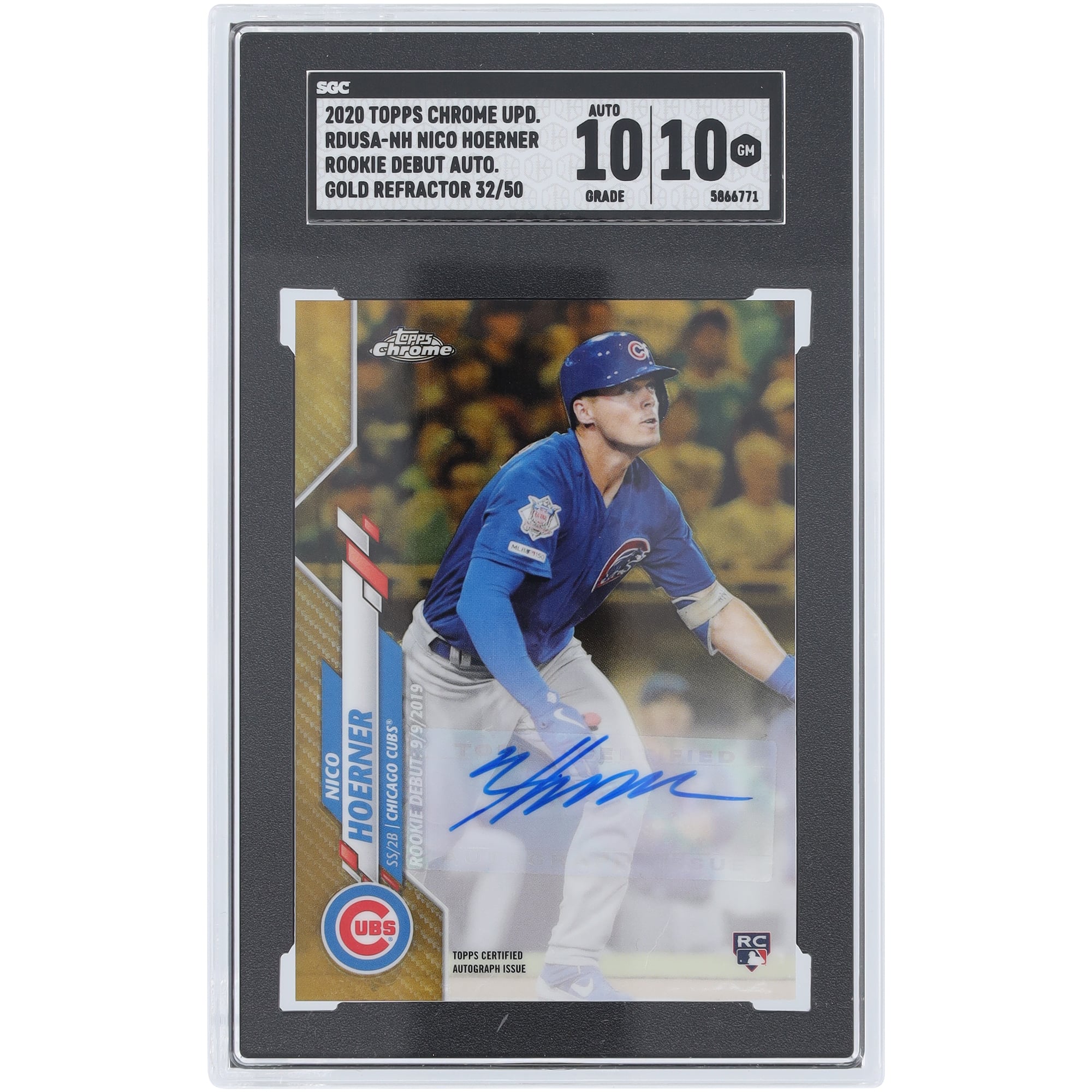 Nico Hoerner Chicago Cubs Autographed 2020 Topps Chrome Update 