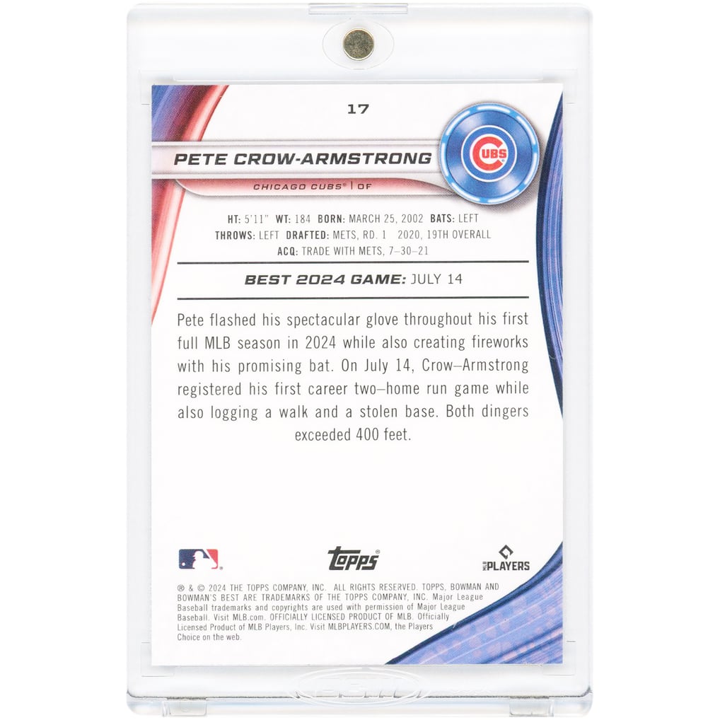 Pete Crow-Armstrong Chicago Cubs 2024 Bowman Best Blue X-Fractor #17 ...