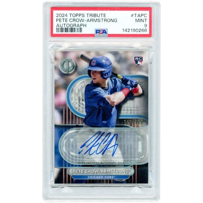 Pete Crow-Armstrong Chicago Cubs Autographed 2024 Topps Tribute #TAPC #147/199 PSA Authenticated 9 Rookie Card