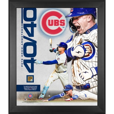Pete Crow-Armstrong Chicago Cubs Fanatics Authentic Framed 20" x 24" 40/40 Club Collage with a Capsule of Game-Used Dirt