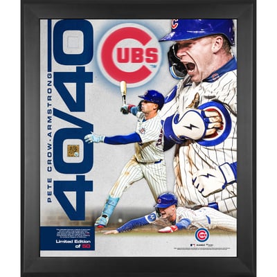 Pete Crow-Armstrong Chicago Cubs Fanatics Authentic Framed 20" x 24" 40/40 Club Collage with Pieces of Game-Used Dirt and Base - Limited Edition of 50