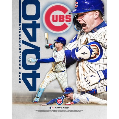 Pete Crow-Armstrong Chicago Cubs Unsigned Fanatics Authentic 40/40 Club Collage Photograph