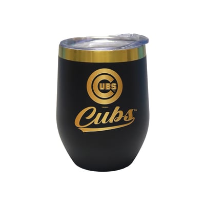 Chicago Cubs The Memory Company 12oz. Stainless Steel Gold Lettering Stemless Wine Tumbler