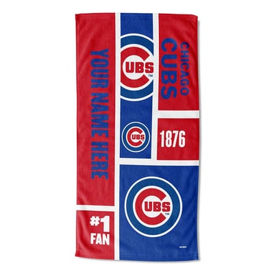 Chicago Cubs The Northwest Group 30'' x 60'' Colorblock Personalized Beach Towel