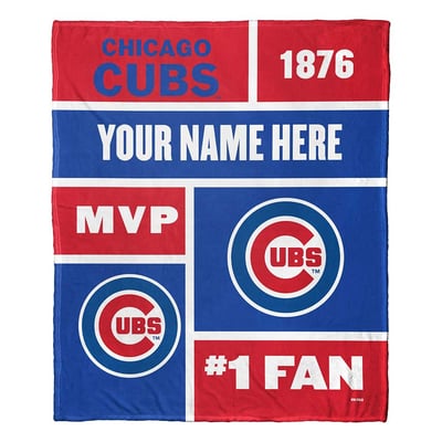 Chicago Cubs The Northwest Group 50'' x 60'' Colorblock Personalized Silk Touch Throw