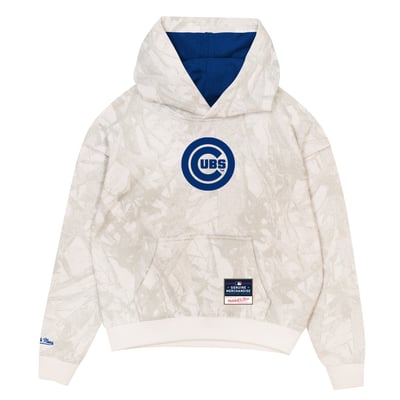  Chicago Cubs Mitchell & Ness Toddler Ghosted Pop Over Hoodie - White
