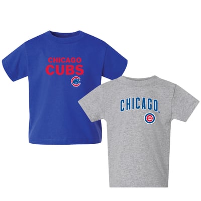  Chicago Cubs Toddler Logo 2-Pack T-Shirt Set - Royal/Gray